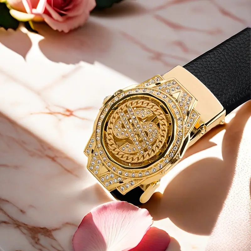 Luxury Watch China - Novo luxo relógio dourado fivela marrom