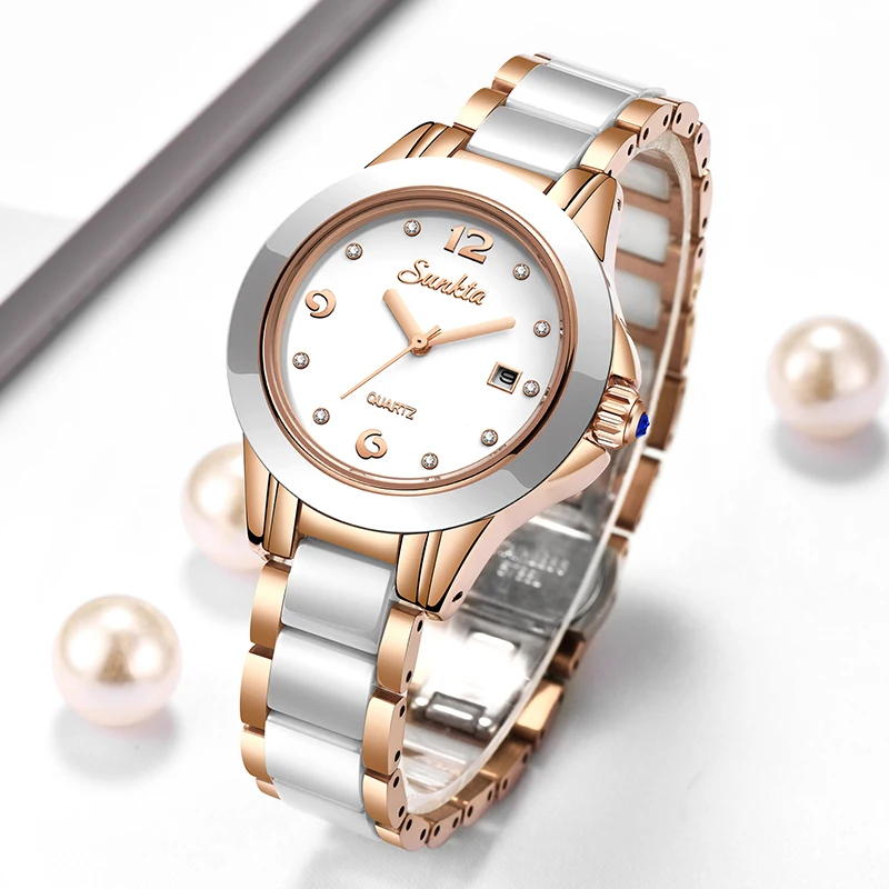 Ladies Luxury Watch - Sunkta moda casual quartzo mulher relógio