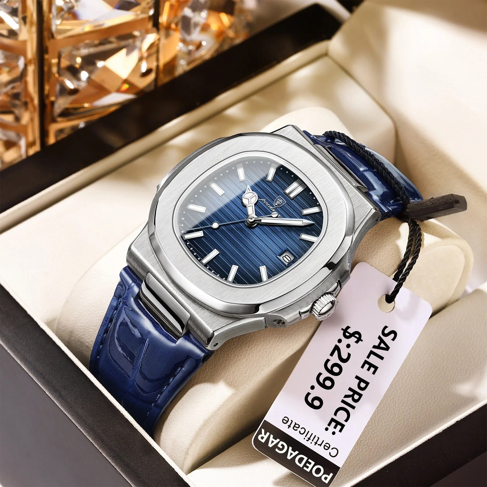 Luxury Watch Organizer For Men - Poedagar topo de luxo quadrado homem