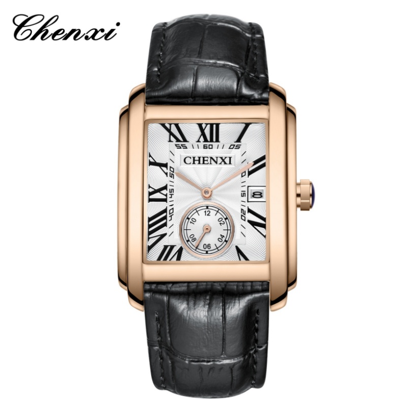 Luxury Watch Magazine - Chenxi 8216 moda clássico quadrado marrom
