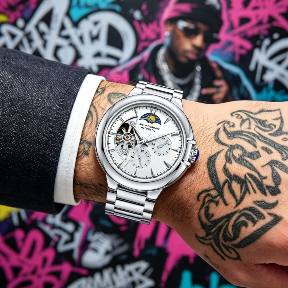 Luxury Watch Value - Relógio Masculino Mecânico Esqueleto Totalmente Automático,