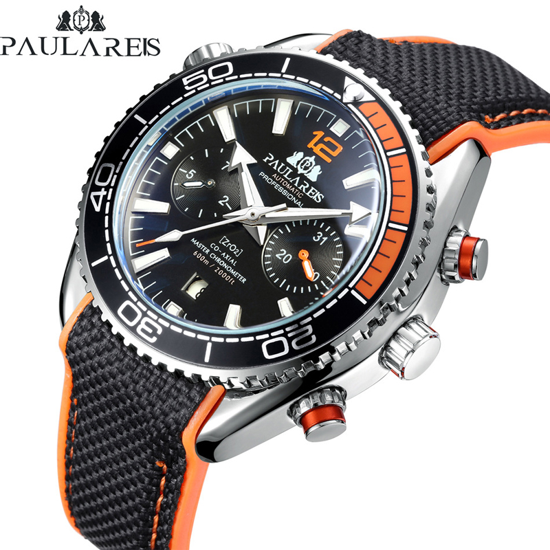 Luxury Watch With Rubber Strap - PAULAREIS P Luxo Homens Automático Auto