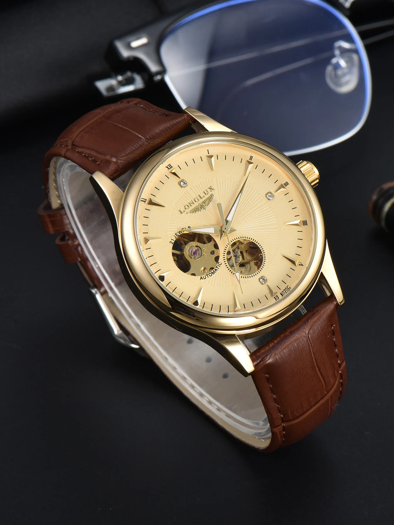 Automatic Pilot Watch - Relógio Automático LONGLUX Estilo Elegante Atacado