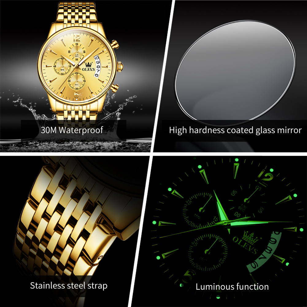 Olevs marca de luxo ouro relóg - Luxury Watch Magazine avaliação e preço