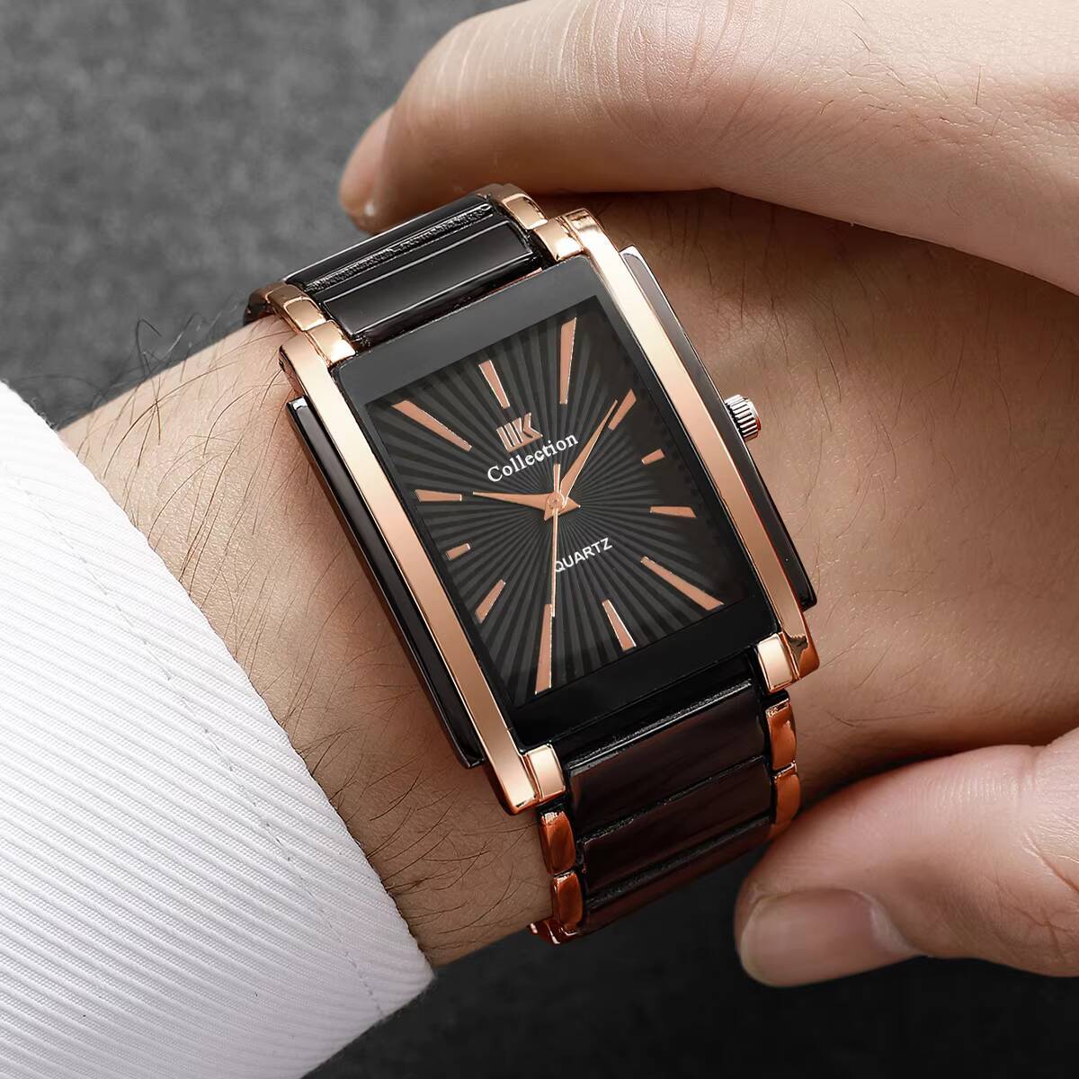 Retângulo de luxo masculino re - Luxury Watch Organizer For Men avaliação e preço