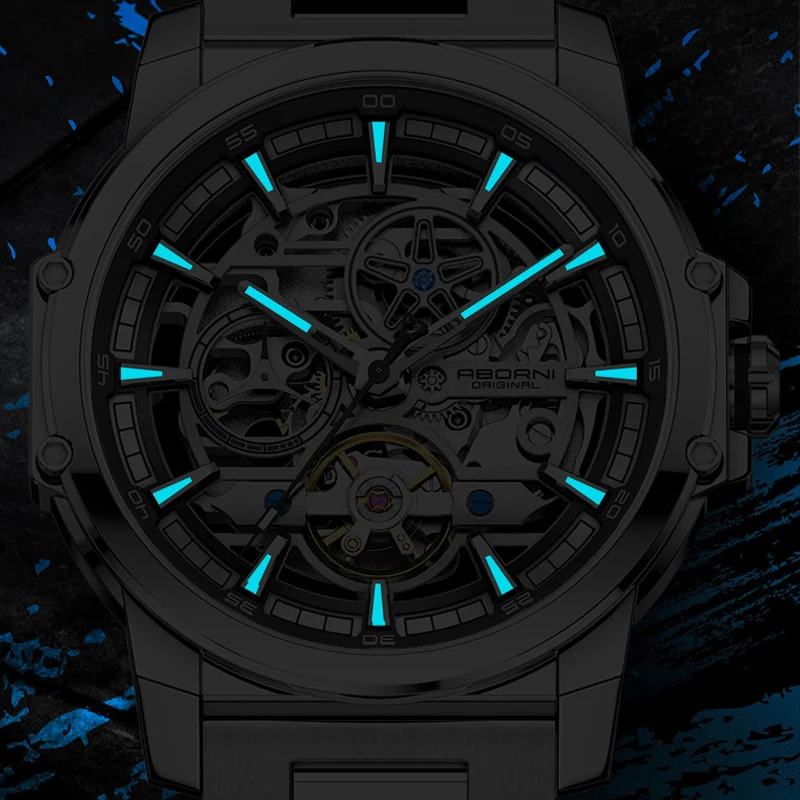 Aborni 9039 design exclusivo e - Automatic Pilot Watch avaliação e preço