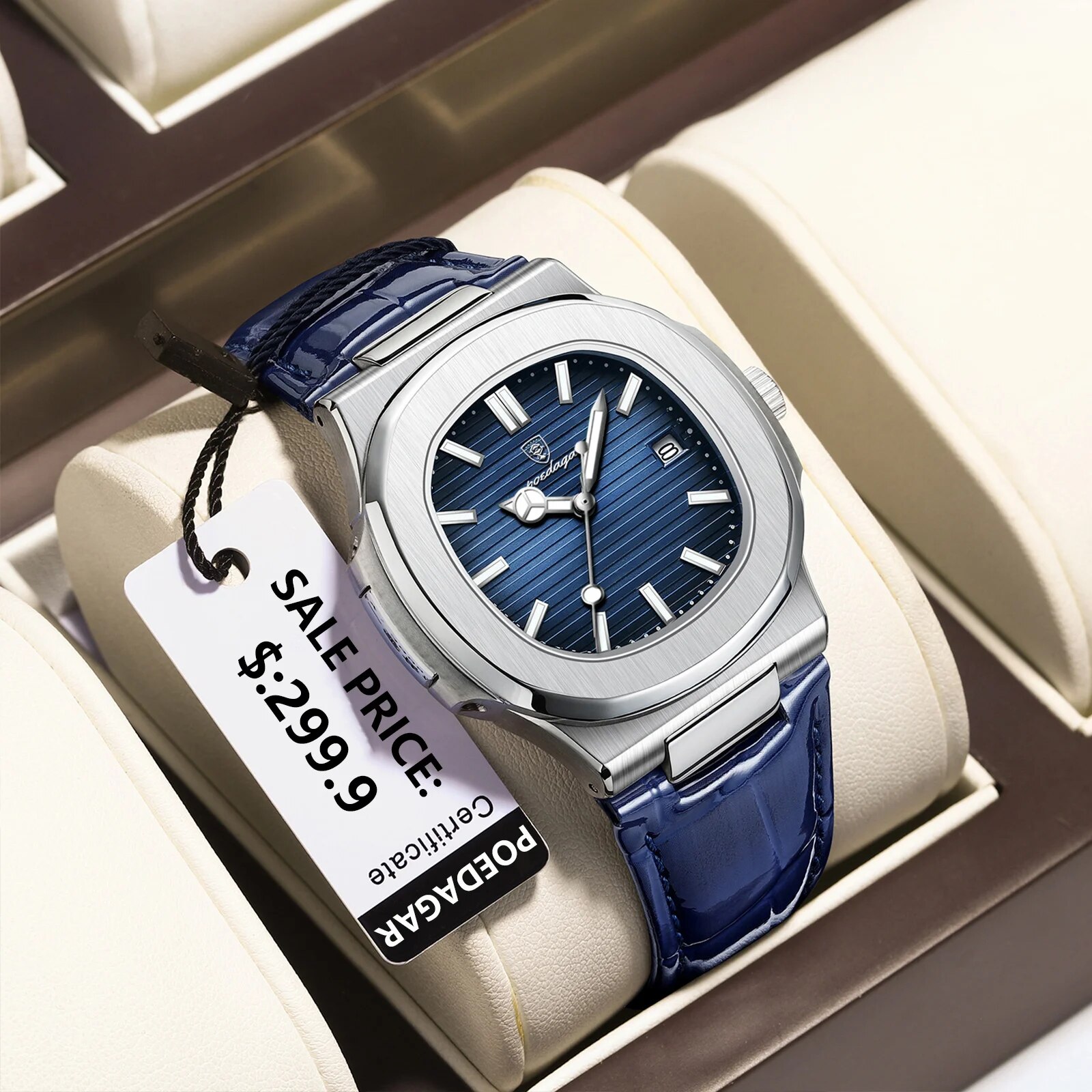Poedagar topo de luxo quadrado - Luxury Watch Organizer For Men avaliação e preço