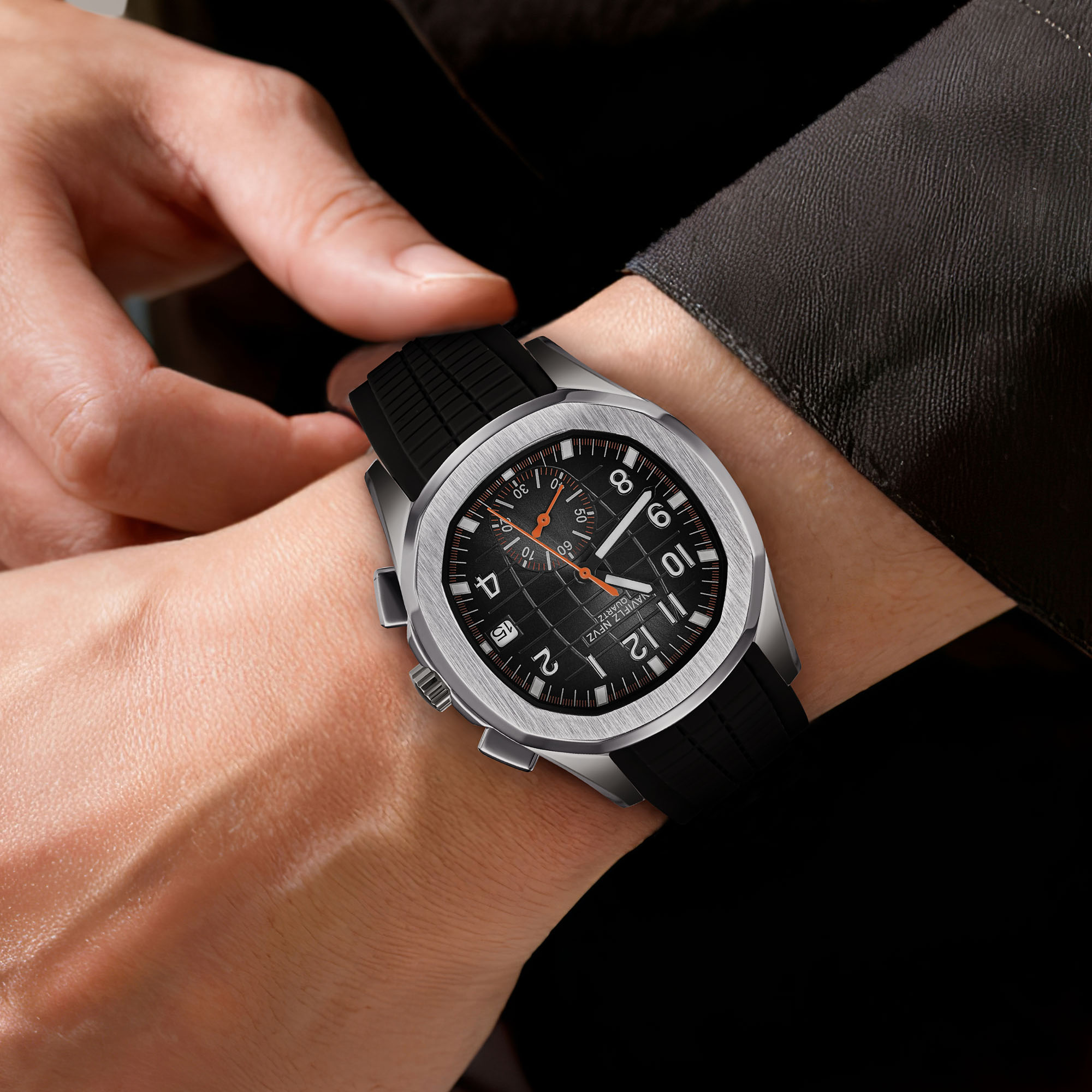 Relógio de Luxo Masculino 40MM - Luxury Watch With Rubber Strap avaliação e preço