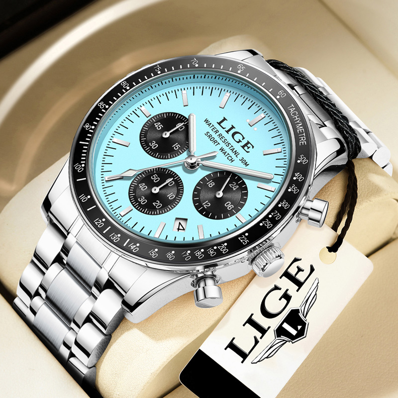 Relógio Masculino de Luxo LIGE - Luxury Watch Organizer For Men avaliação e preço