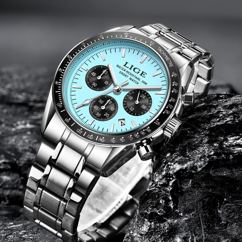 Relógio Masculino de Luxo LIGE - Luxury Watch Organizer For Men avaliação e preço