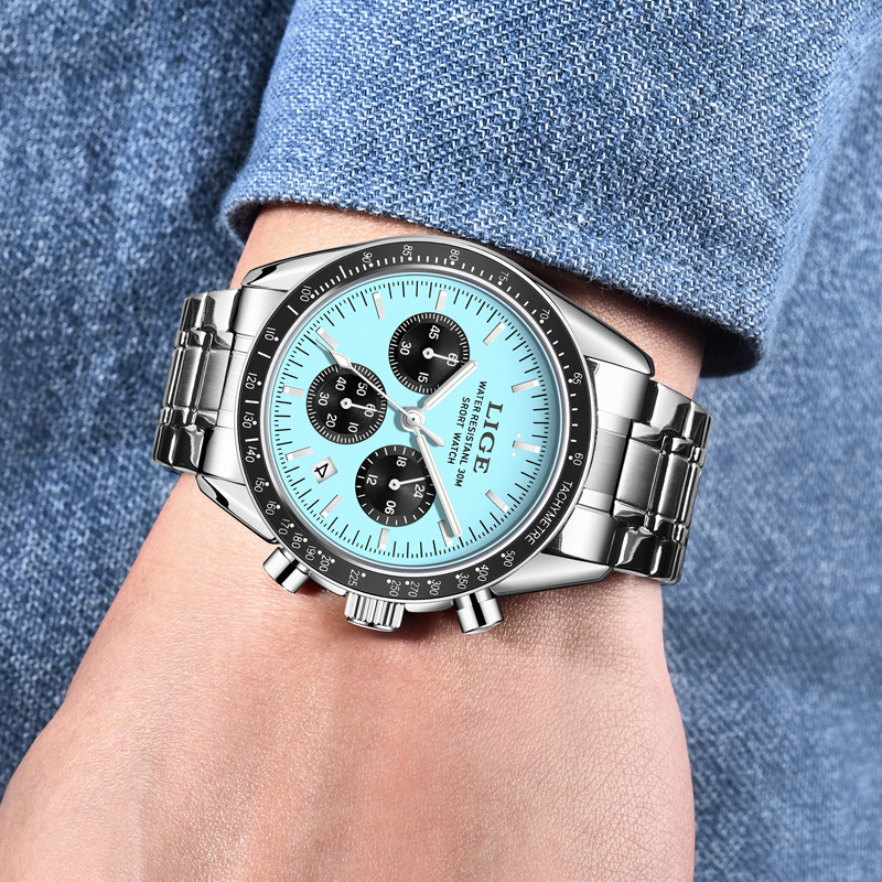Relógio Masculino de Luxo LIGE - Luxury Watch Organizer For Men avaliação e preço