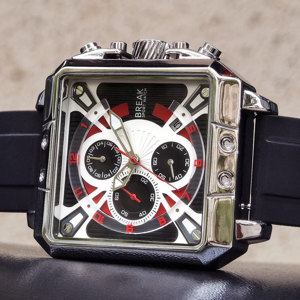 Novo luxo marca superior cronó - Luxury Watch With Rubber Strap avaliação e preço