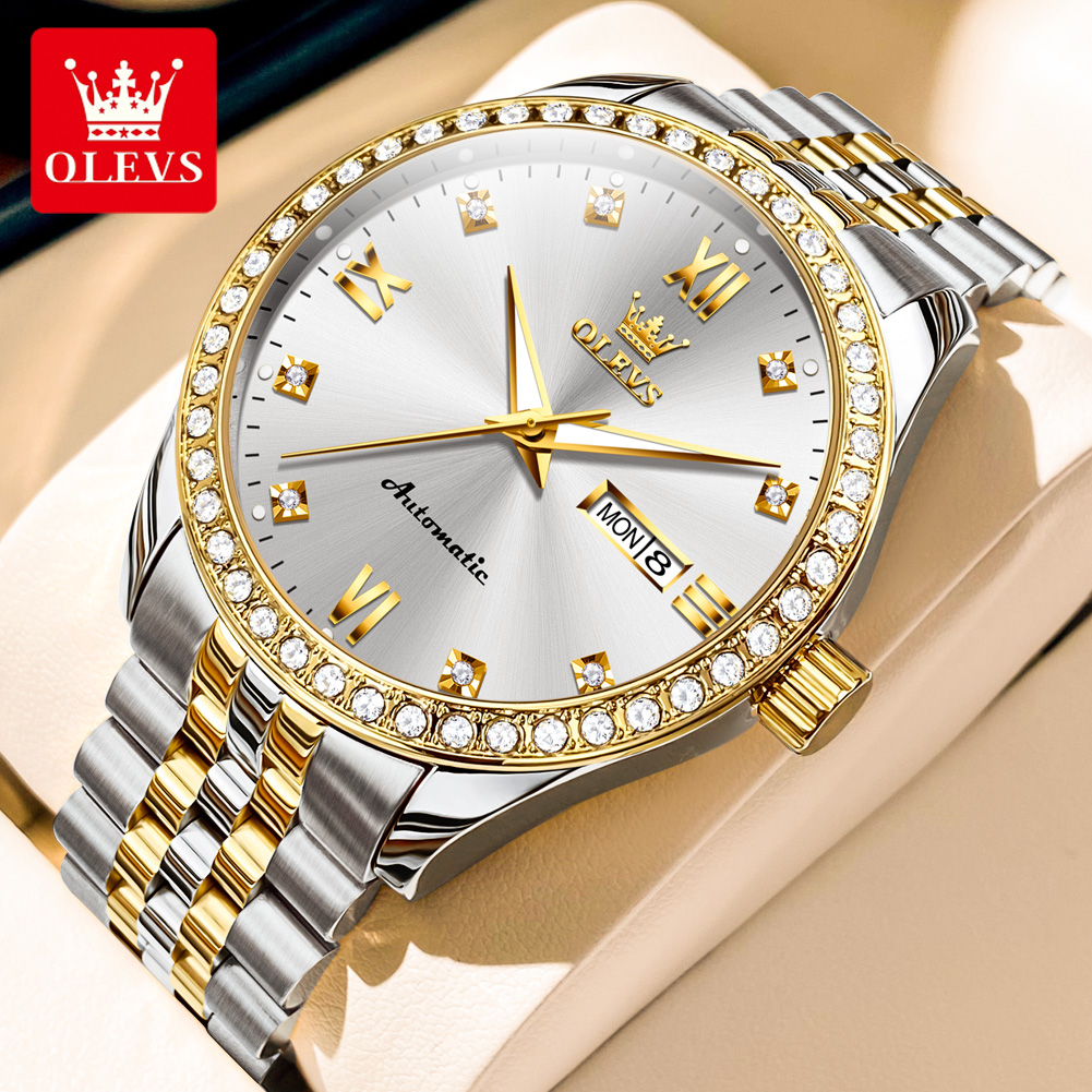Olevs7012 diamante relógio aut - Luxury Watch Winder avaliação e preço