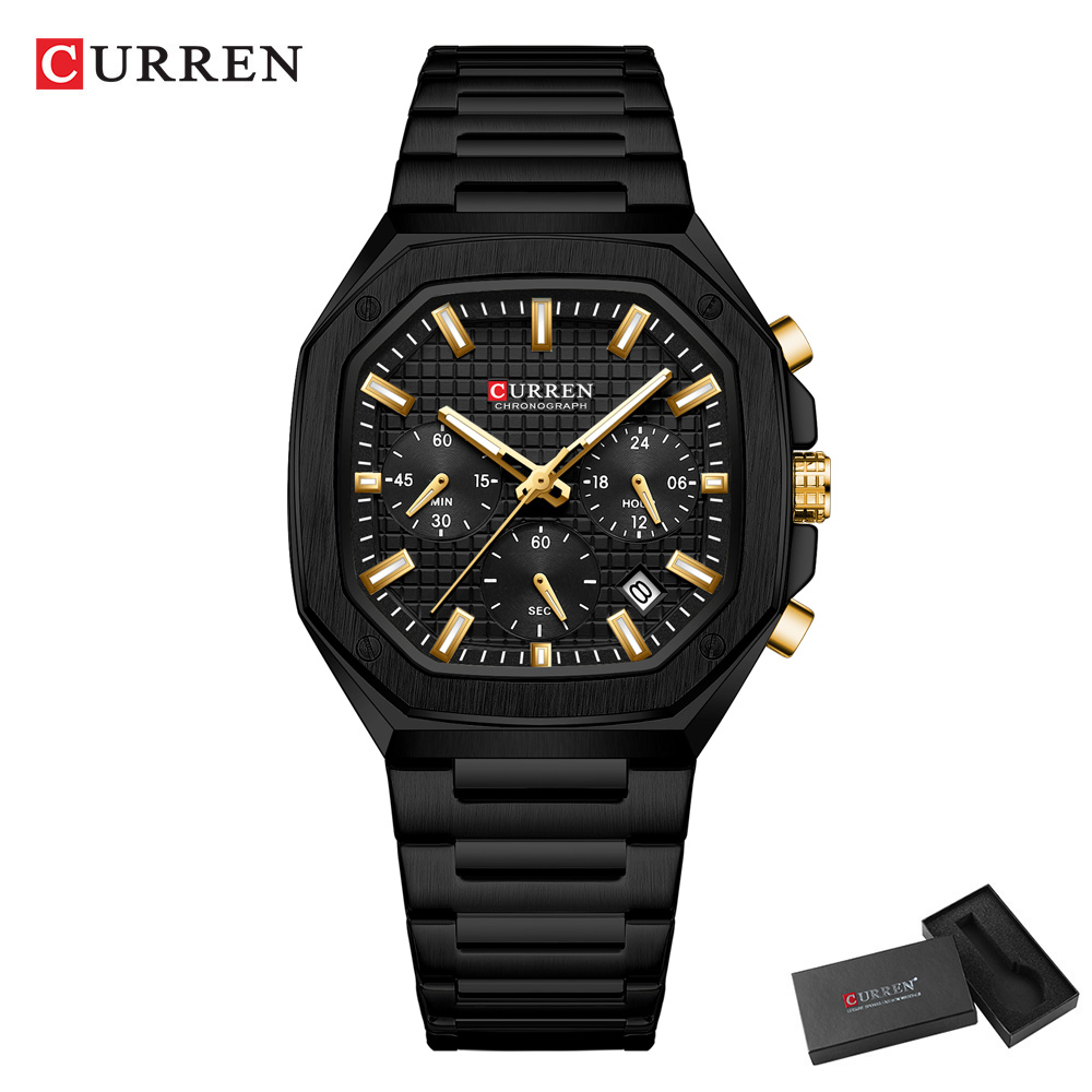 Curren relógio crono quadrado  - Luxury Watch Gold avaliação e preço